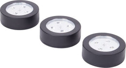 3 Luxe Zwarte Zelfklevende LED Druklampen Set